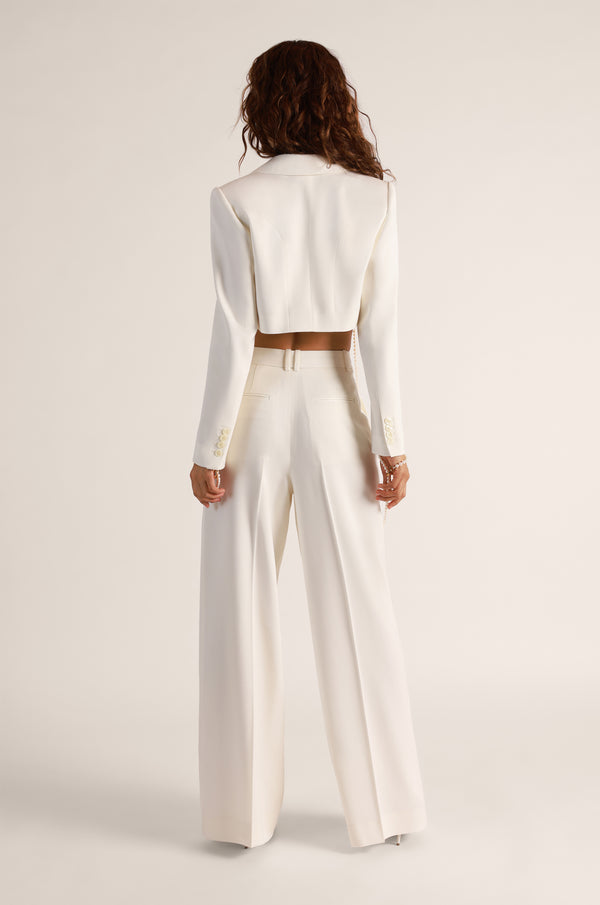 Kiki De Montparnasse Suiting Wide Leg Double Pleat Pant Ivory