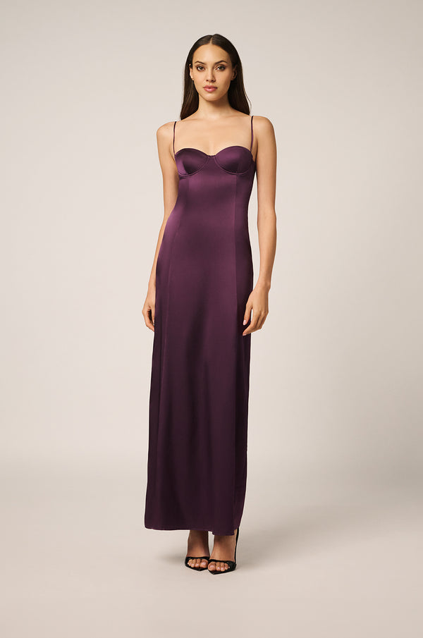 kiki de montparnasse tous les jours bustier long dress cassis