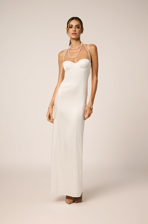 kiki de montparnasse tous les jours bustier long dress ivory