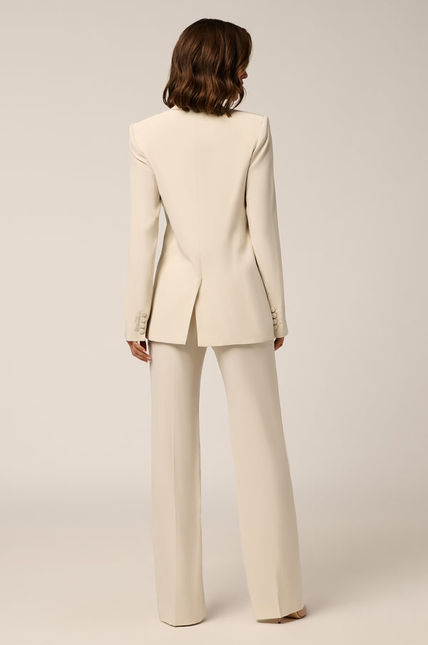 Kiki De Montparnasse Tuxedo Double Breasted Blazer Ecru