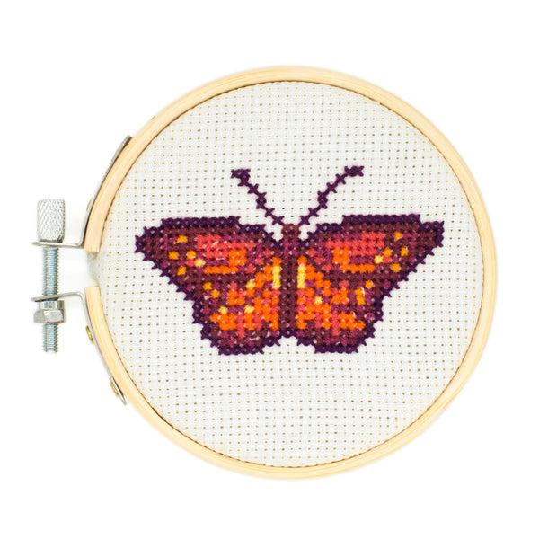 kikkerland Butterfly Mini Cross Stitch Embroidery Kit