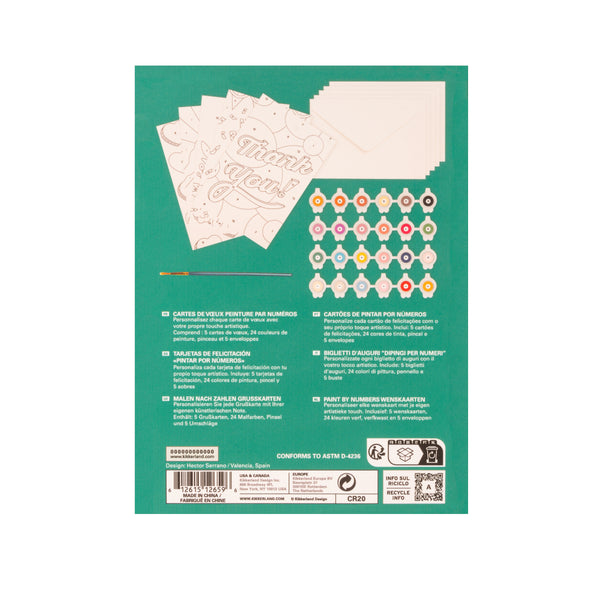 Kikkerland Crafters Paint By Numbers Greeting Cards