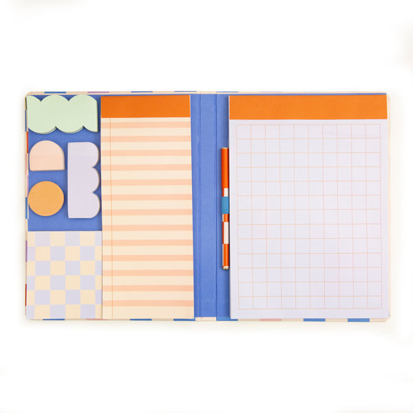 kikkerland Inkerie Notepad with Sticky Notes Set and Pen