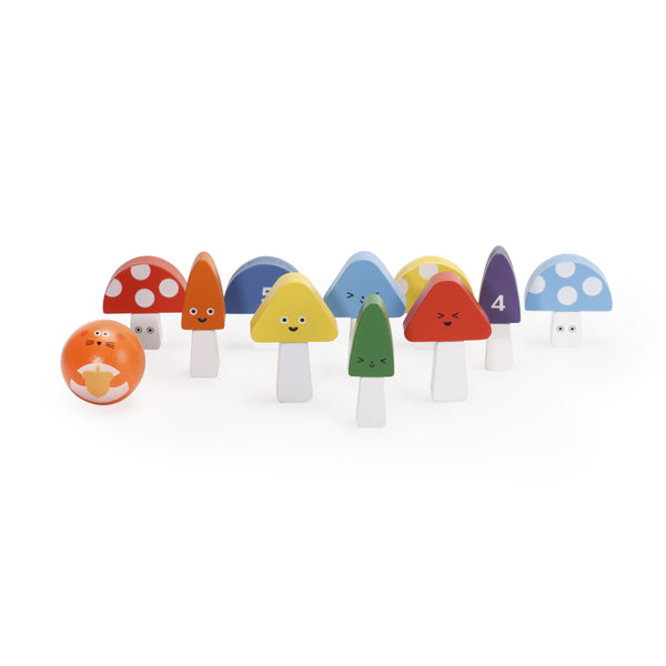 kikkerland Kidoki It's a Strike Mini Mushroom Bowling