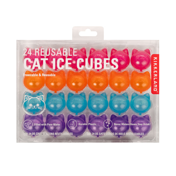 Kikkerland 24 Reusable Cat Ice Cubes