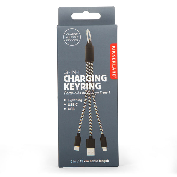 Kikkerland 3-in-1 Charging Keyring