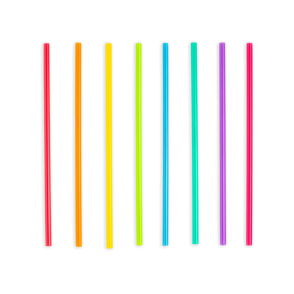 kikkerland 8” Bright Color Reusable Straws