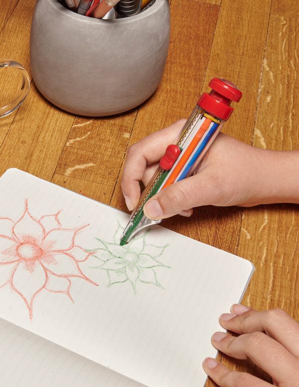 Kikkerland 8 Color Crayon Pen