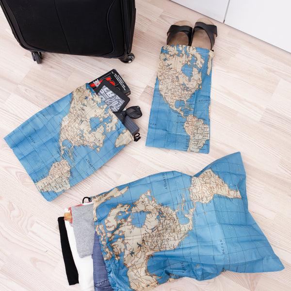 Kikkerland Around The World Travel Bag Set