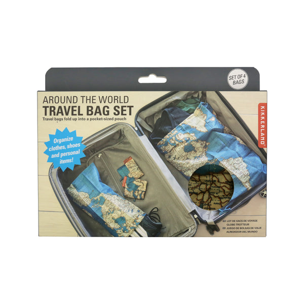 kikkerland Around The World Travel Bag Set