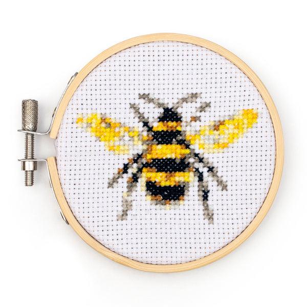 kikkerland Bee Mini Cross Stitch Embroidery Kit