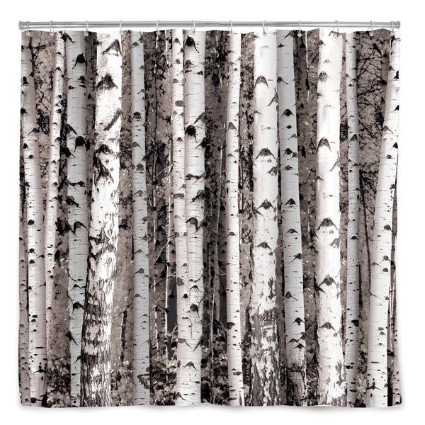 Kikkerland Birch Shower Curtain