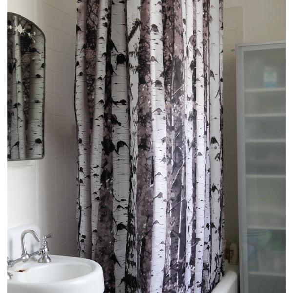 kikkerland Birch Shower Curtain
