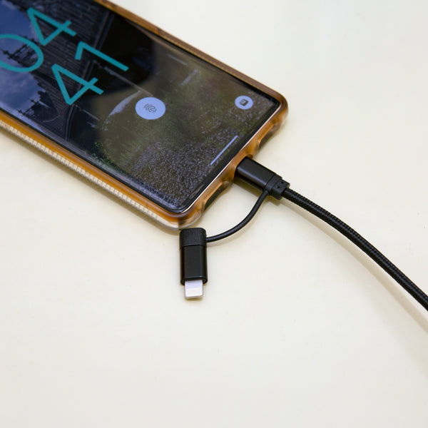 Kikkerland Black 2-in-1 Braided Cable