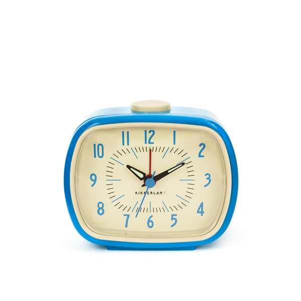 kikkerland Blue Retro Alarm Clock