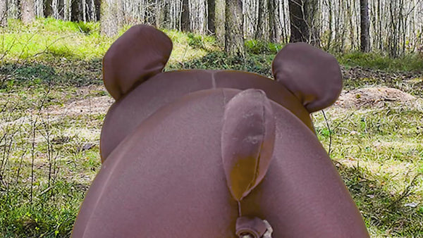 Kikkerland Brown Bear Zip & Flip Travel Pillow