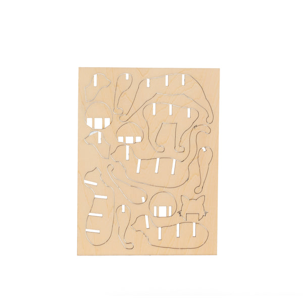 Kikkerland Cat 3D Wooden Puzzle