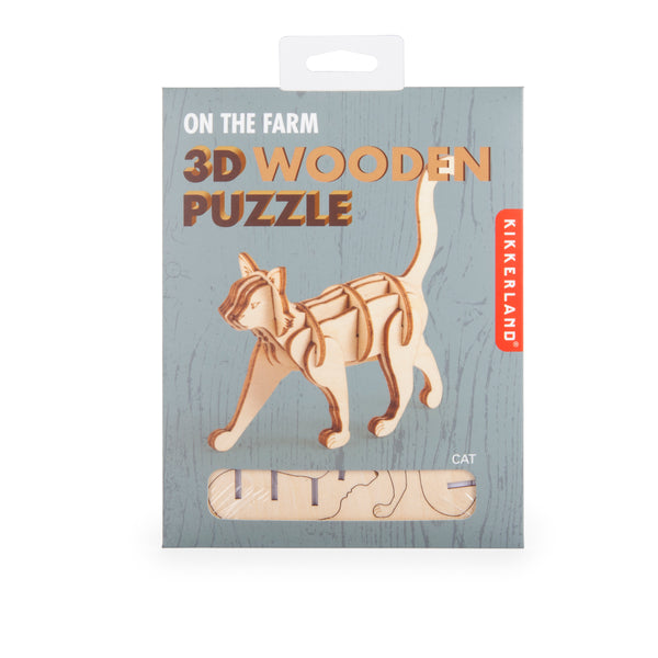 Kikkerland Cat 3D Wooden Puzzle
