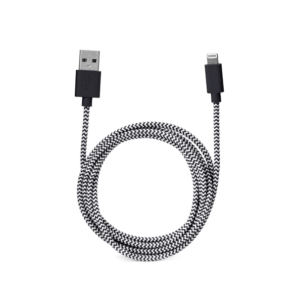 kikkerland Chevron Cotton Bradied Charging Cord
