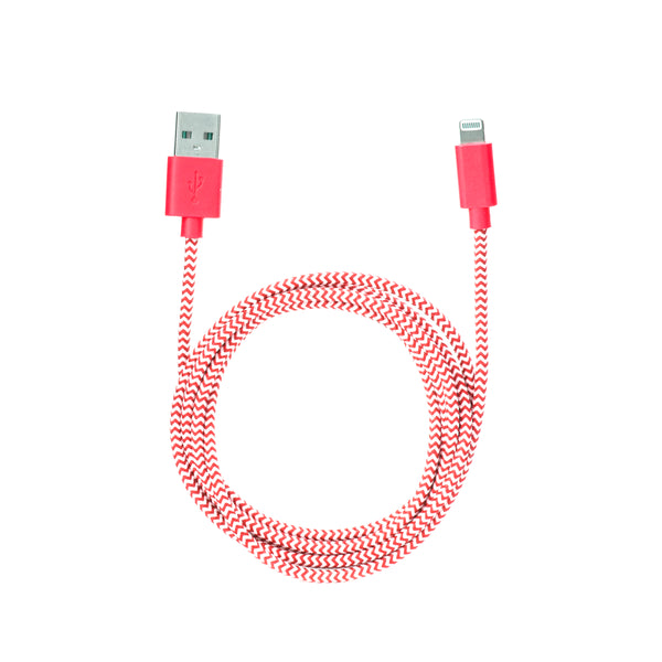 kikkerland Chevron Cotton Bradied Charging Cord