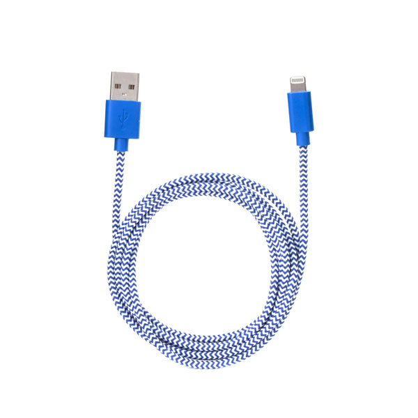 kikkerland Chevron Cotton Bradied Charging Cord