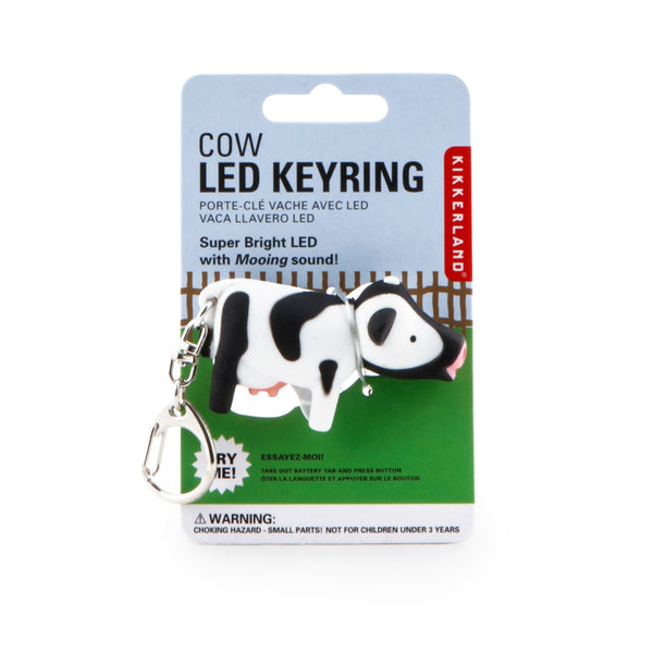 Kikkerland Cow LED & Sound Keychain