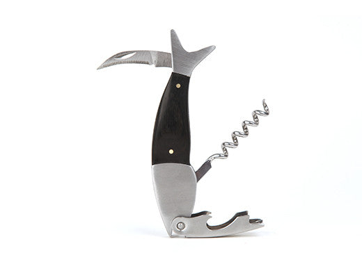 Kikkerland Dark Wood Fish Corkscrew