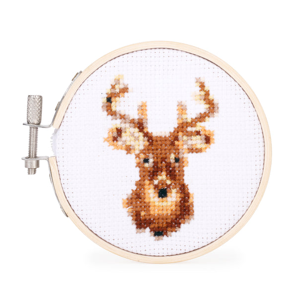 kikkerland Deer Mini Cross Stitch Embroidery Kit