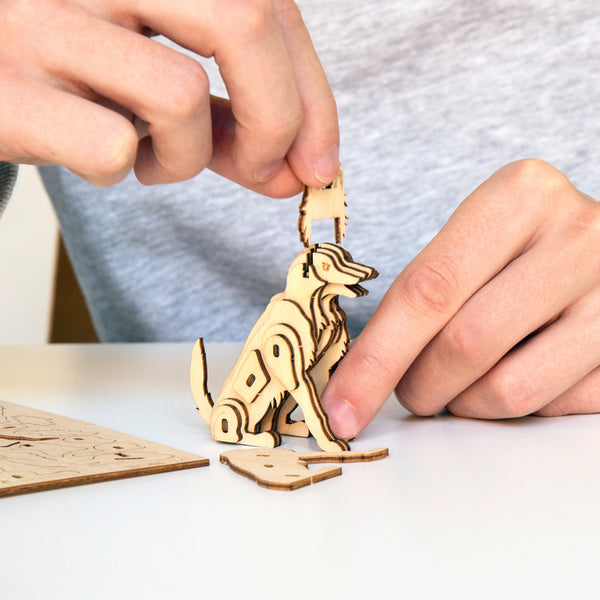 kikkerland Dog 3D Wooden Puzzle