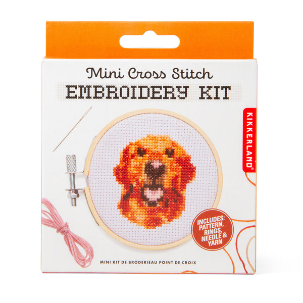 Kikkerland Dog Mini Cross Embroidery Kit