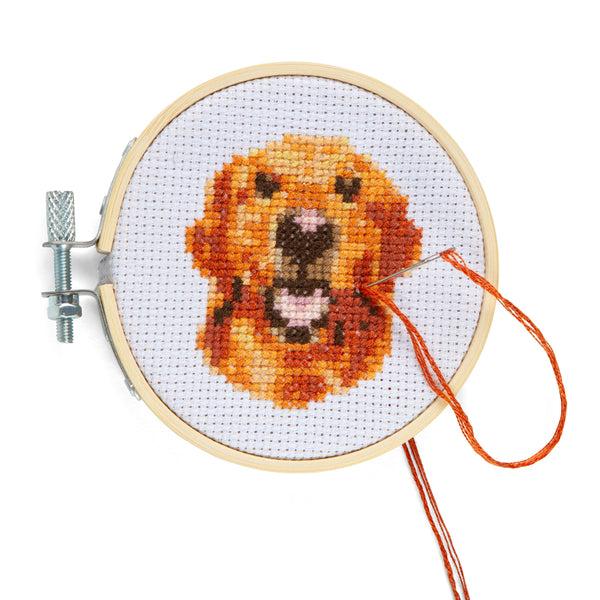 kikkerland Dog Mini Cross Embroidery Kit