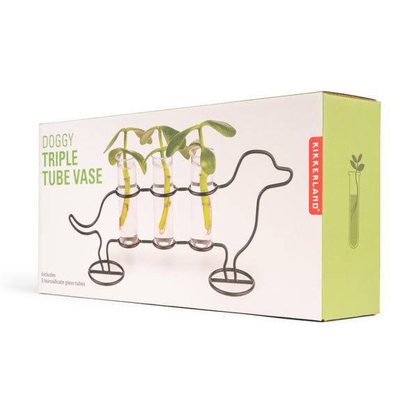 Kikkerland Doggy Triple Tube Vase