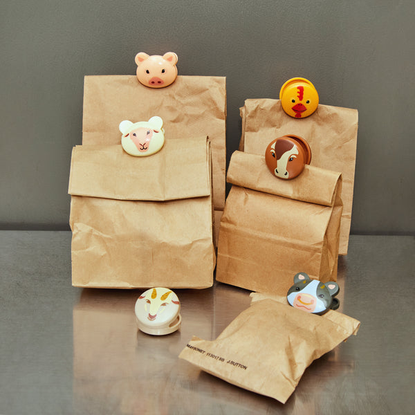 kikkerland Farm Animal Bag Clips