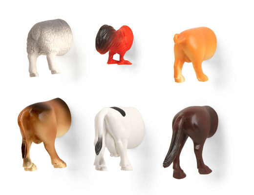 Kikkerland Farm Animal Butt Magnets