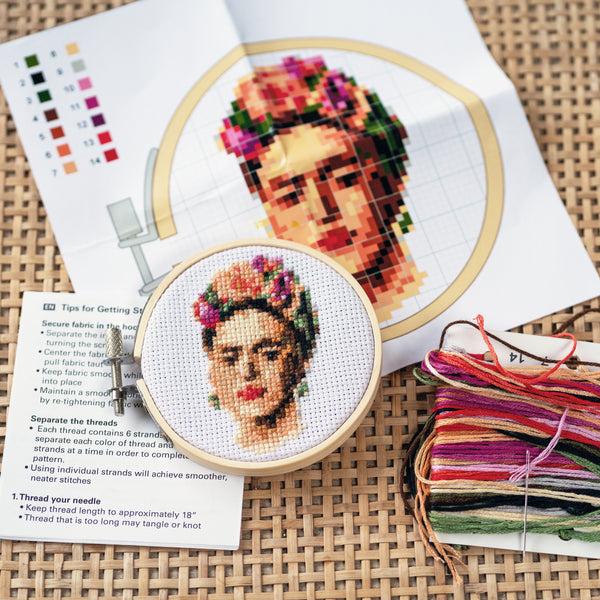 Kikkerland Frida Mini Cross Stitch Embroidery