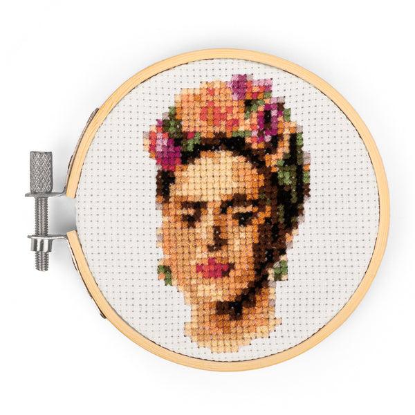 kikkerland Frida Mini Cross Stitch Embroidery