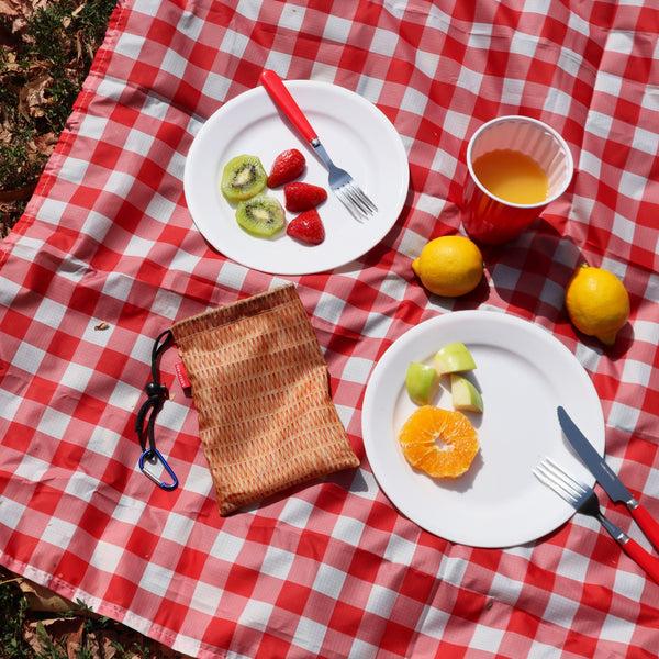 kikkerland Gingham Picnic Blanket