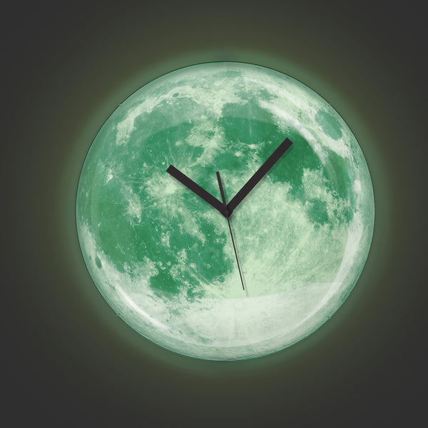 kikkerland Glow in the Dark Moon Clock