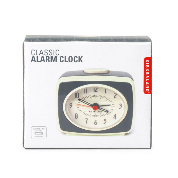 Kikkerland Grey Classic Alarm Clock