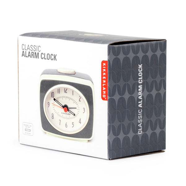 Kikkerland Grey Classic Alarm Clock