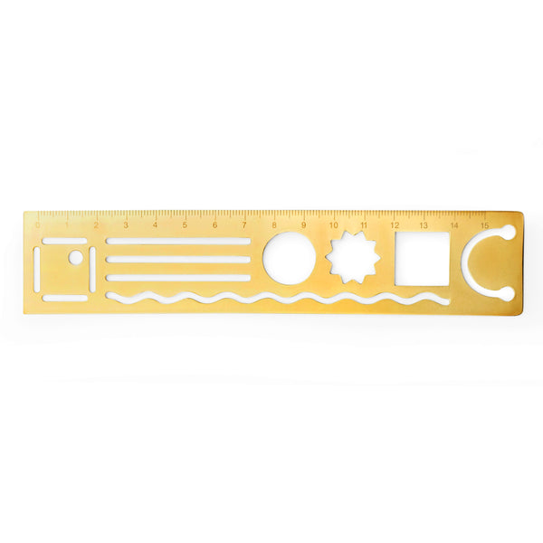kikkerland Inkerie 3 in 1 Metal Ruler