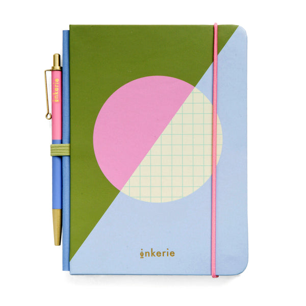 kikkerland Inkerie Grid Mini Notebook & Pen