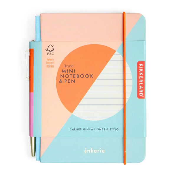 Kikkerland Inkerie Lined Mini Notebook & Pen