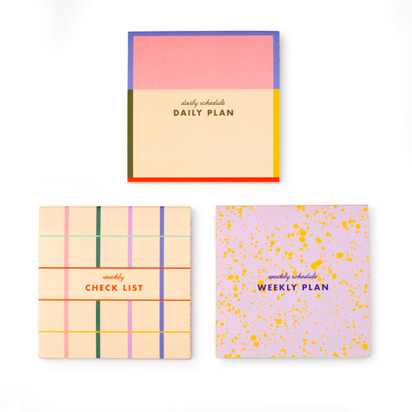 kikkerland Inkerie Set of 3 Sticky Note Memo Pads