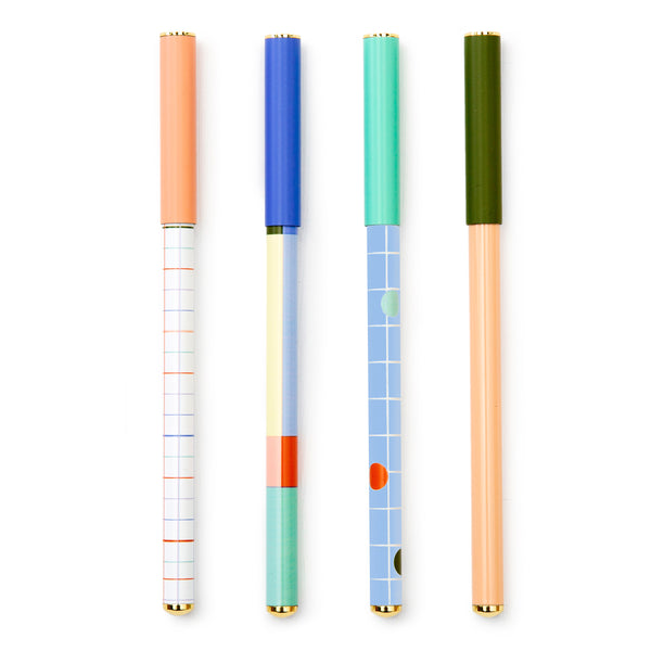 kikkerland Inkerie Set of 4 Ballpoint Pens