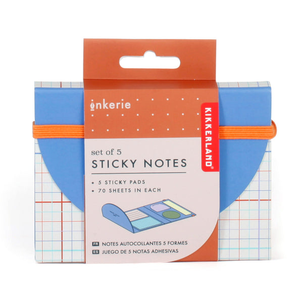 Kikkerland Inkerie Set Of 5 Sticky Notes