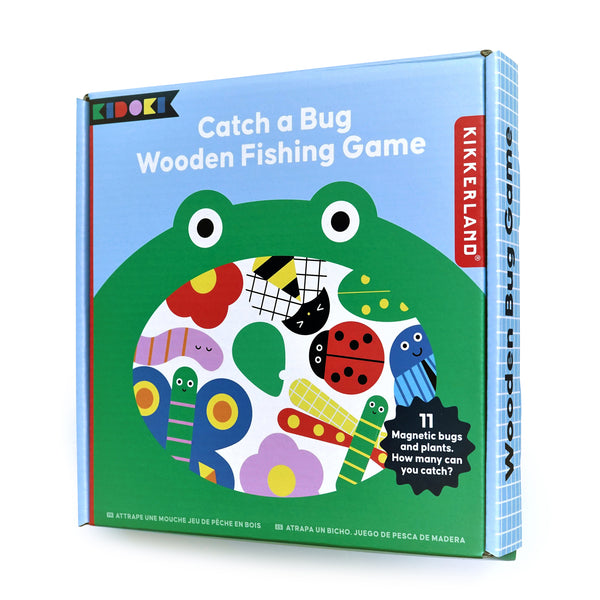 Kikkerland Kidoki Catch A Bug Wooden Fishing Game