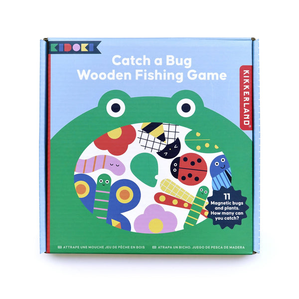Kikkerland Kidoki Catch A Bug Wooden Fishing Game