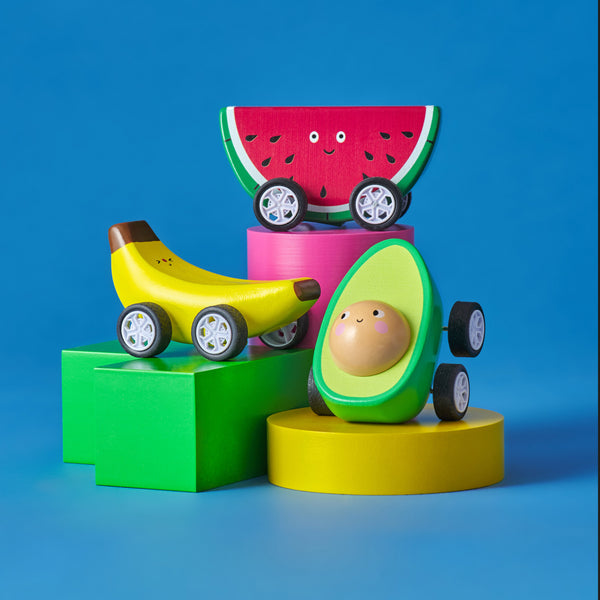 Kikkerland Kidoki Fruit-Fun Pullback Cars