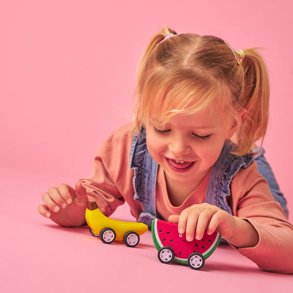 Kikkerland Kidoki Fruit-Fun Pullback Cars